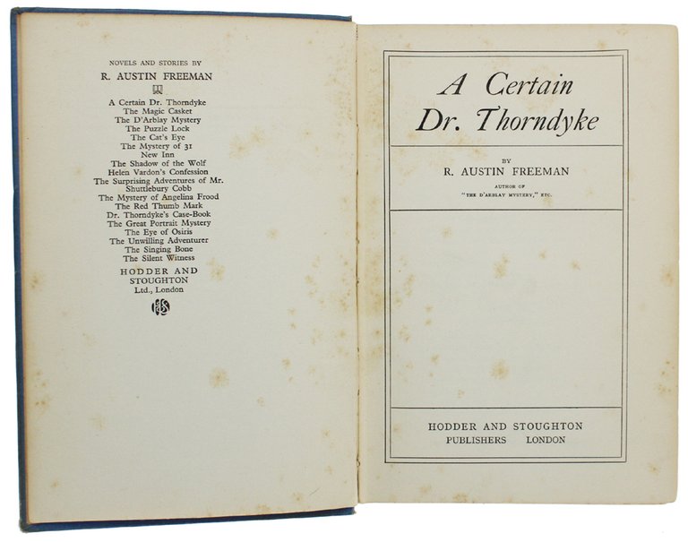 A CERTAIN DR. THORNDYKE.