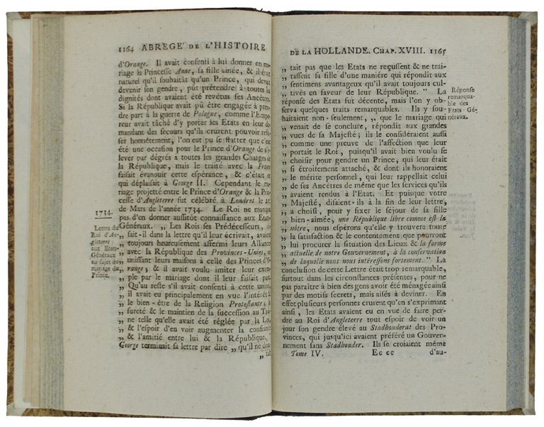 ABREGE' DE L'HISTOIRE DE LA HOLLANDE ET DES PROVINCES-UNIES depuis …