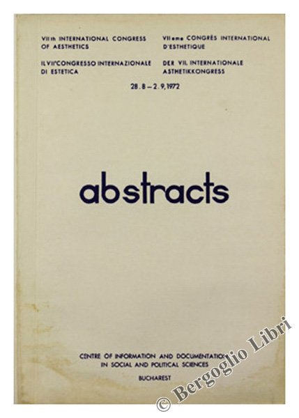 ABSTRACTS. VII th International Congress of Aesthetics - VII Congresso …