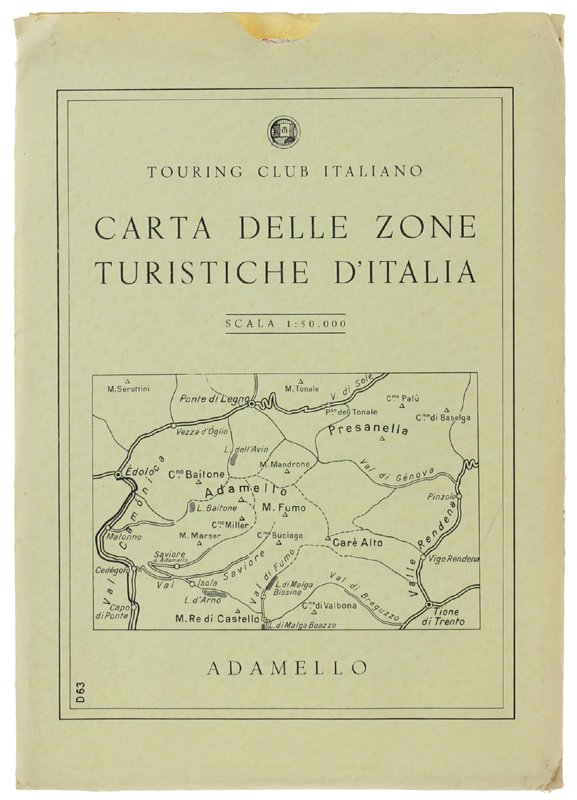 ADAMELLO. Carta delle zone turistiche d'Italia - scala 1:50.000