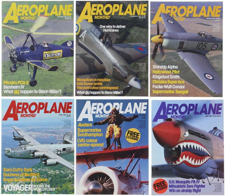 AEROPLANE MONTHLY - January-December, 1987 - Complete Year of 12 …