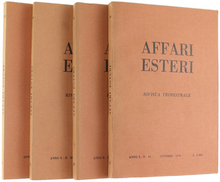 AFFARI ESTERI - Rivista Trimestrale. Annata 1978 completa.