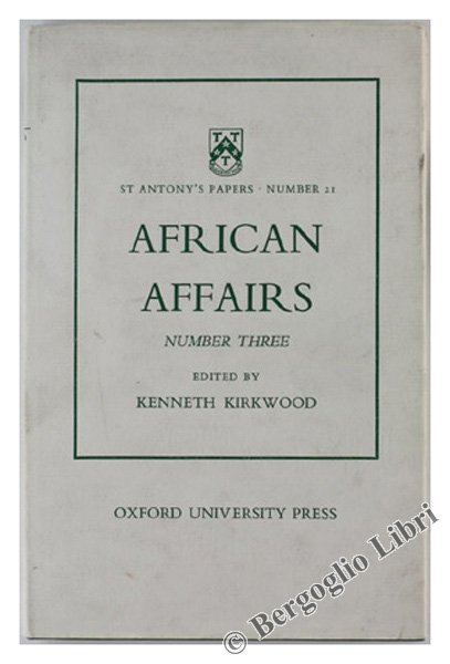 AFRICAN AFFAIRS. Number Three.