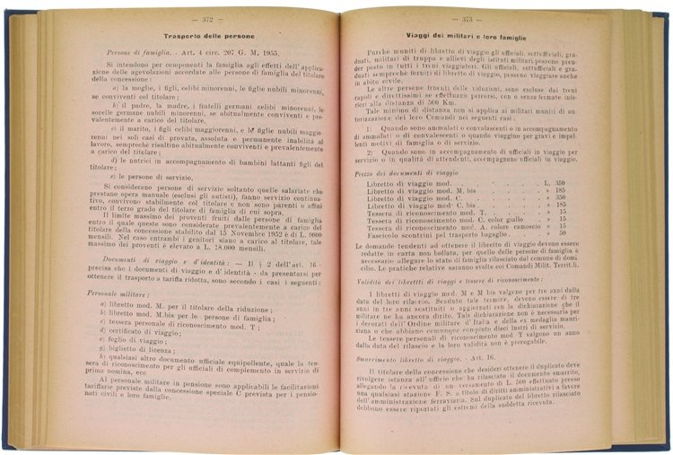 AGENDA MILITARE 1959. Raccolta di disposizioni amministrative e disciplinari.