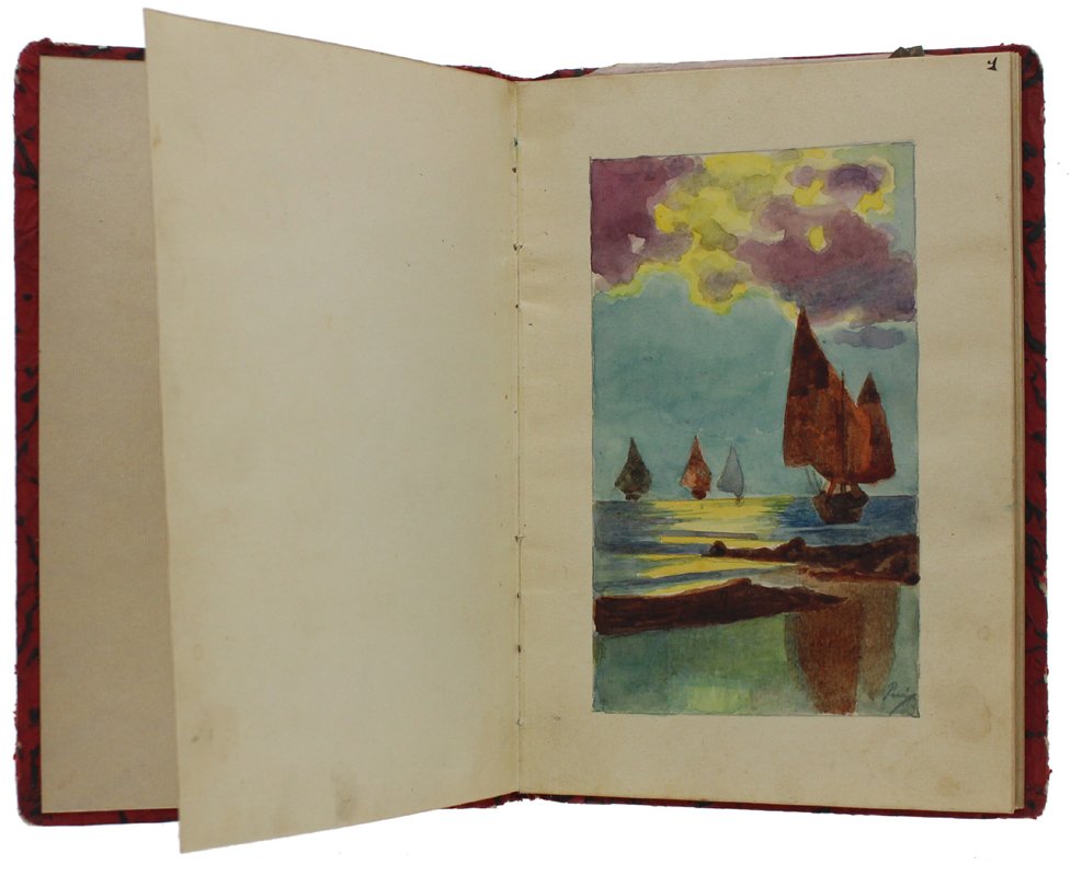 ALBUM RICORDO CON ACQUERELLI E DEDICHE MANOSCRITTE - 1935.