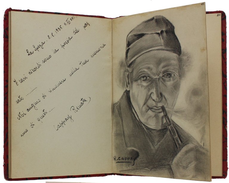 ALBUM RICORDO CON ACQUERELLI E DEDICHE MANOSCRITTE - 1935.