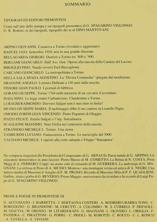 ALMANACCO PIEMONTESE 1990 ARMANACH PIEMONTEIS.