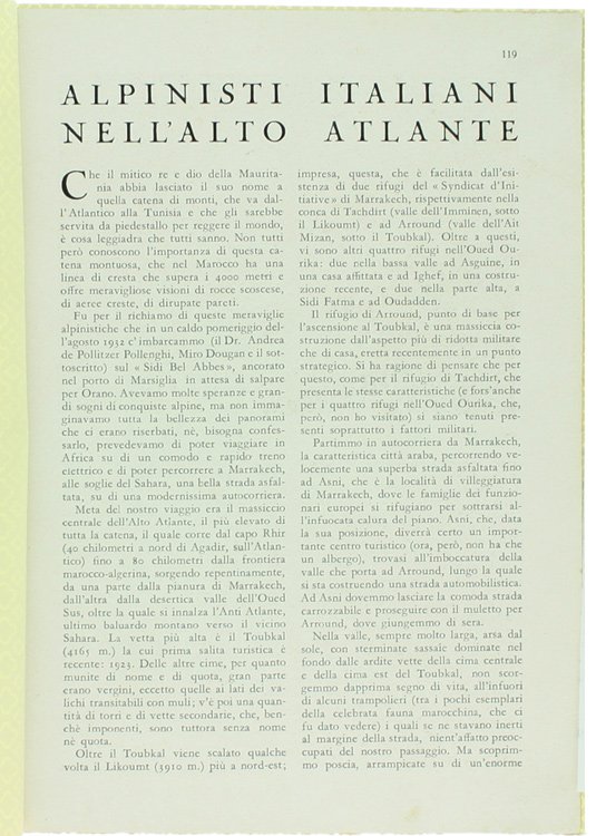ALPINISTI ITALIANI NELL'ALTO ATLANTE.