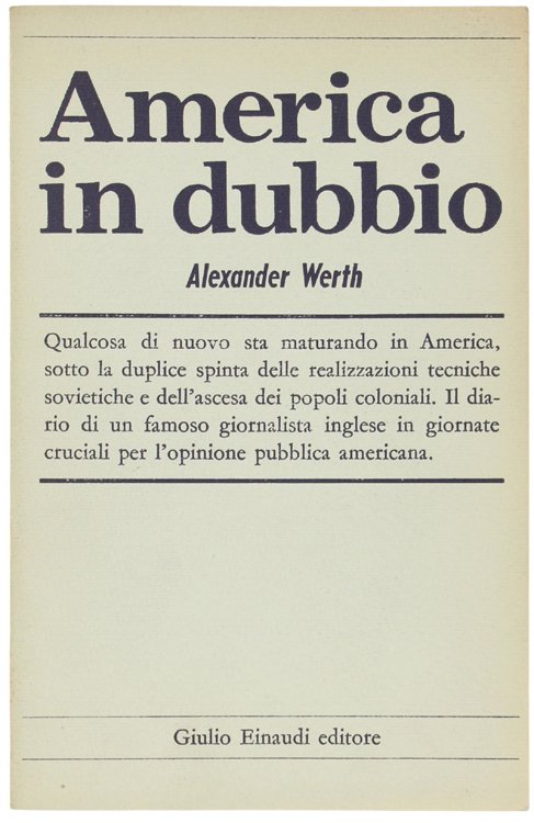 AMERICA IN DUBBIO.