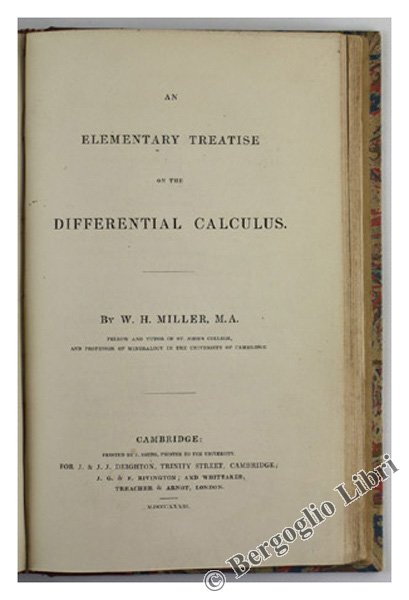 AN ELEMENTARY TREATISE ON THE DIFFERENTIAL AND INTEGRAL CALCULUS.