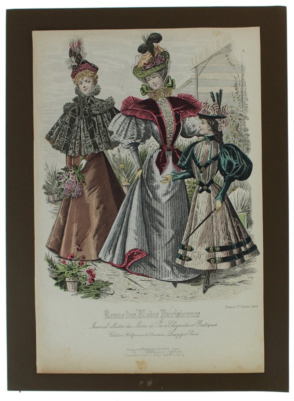 ANCIENNE GRAVURE LITHOGRAPHIE POLYCHROME DE MODE 19e Siècle - Revue …