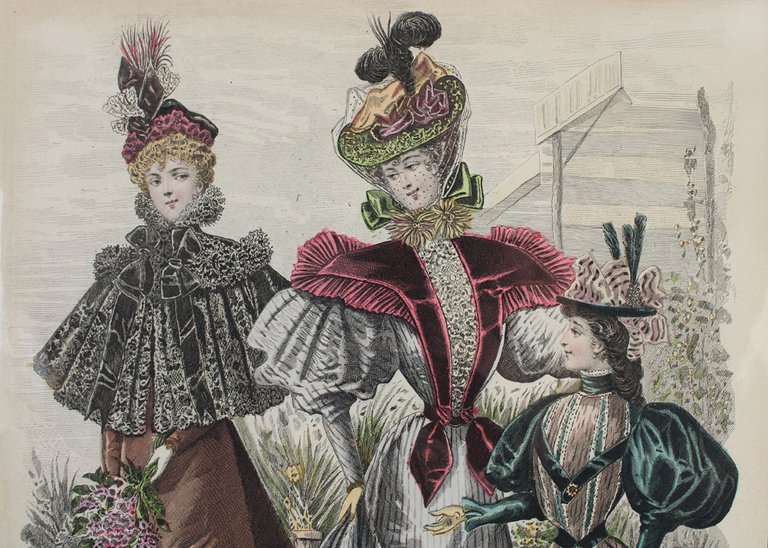 ANCIENNE GRAVURE LITHOGRAPHIE POLYCHROME DE MODE 19e Siècle - Revue …