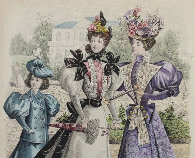 ANCIENNE GRAVURE LITHOGRAPHIE POLYCHROME DE MODE 19e Siècle - Revue …