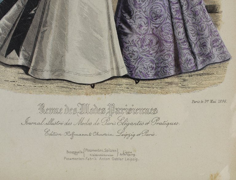 ANCIENNE GRAVURE LITHOGRAPHIE POLYCHROME DE MODE 19e Siècle - Revue …