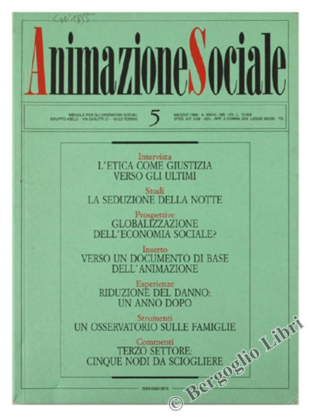 ANIMAZIONE SOCIALE 5. Anno 28 - n.123 - maggio 1998.