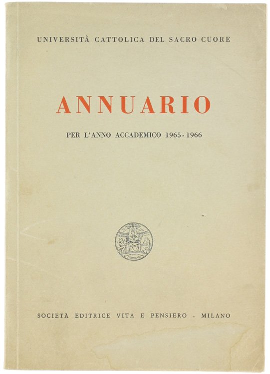 ANNUARIO PER L'ANNO ACCADEMICO 1965/1966.
