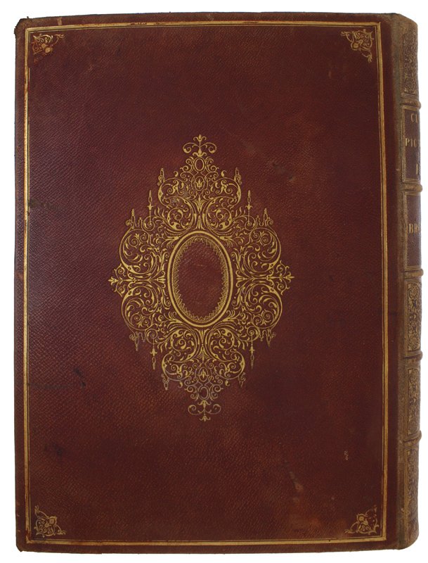 ANTICA COPERTINA LEGATURA ORIGINALE 1844 PIENA PELLE DECORATA ORO cm …