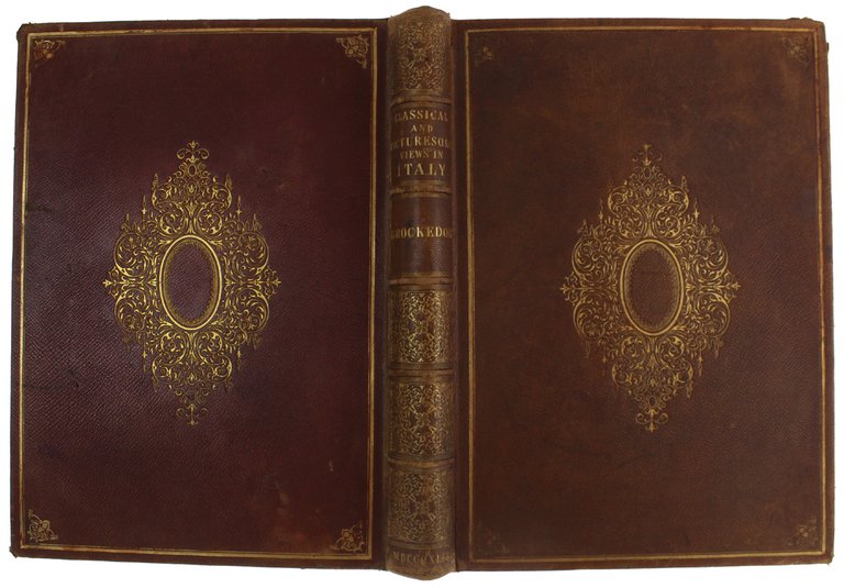 ANTICA COPERTINA LEGATURA ORIGINALE 1844 PIENA PELLE DECORATA ORO cm …
