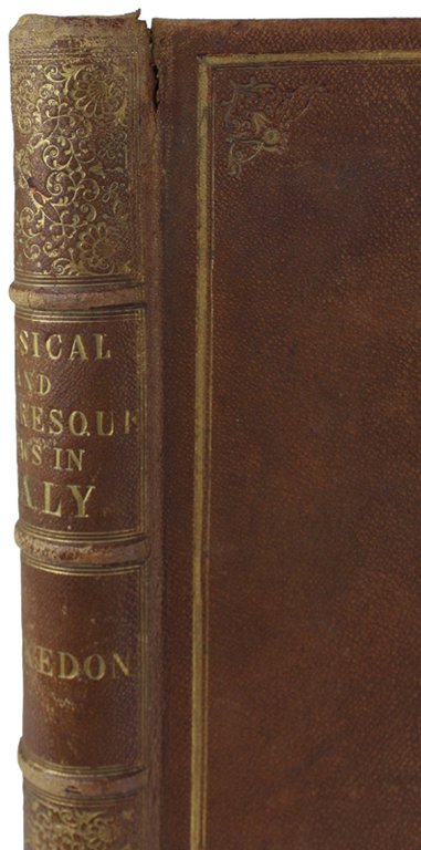 ANTICA COPERTINA LEGATURA ORIGINALE 1844 PIENA PELLE DECORATA ORO cm …