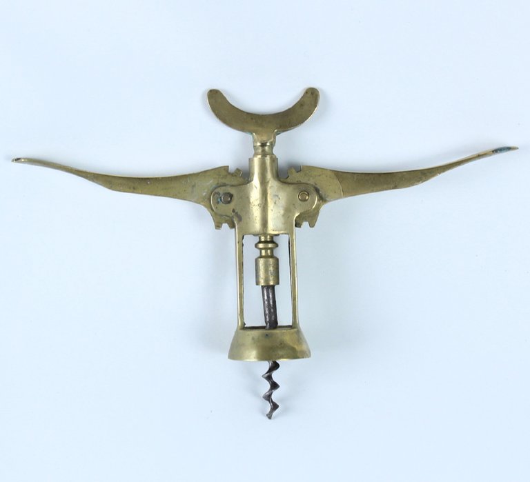 ANTICO CAVATAPPI A CAMPANA 2 BRACCI IN OTTONE MASSICCIO PERFETTAMENTE …