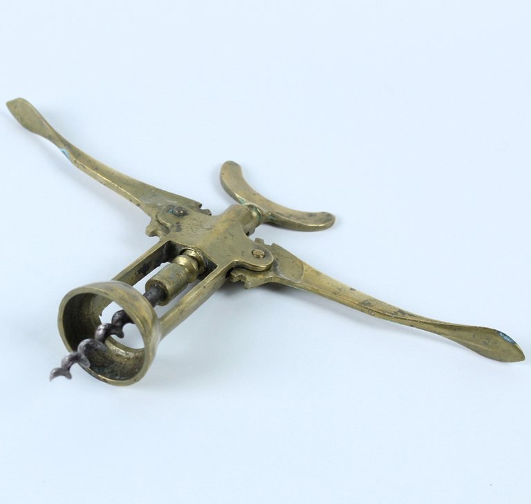 ANTICO CAVATAPPI A CAMPANA 2 BRACCI IN OTTONE MASSICCIO PERFETTAMENTE …