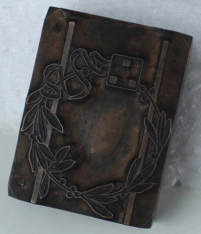 ANTICO CLICHE' MATRICE TIPOGRAFICA IN RAME MOLTATA SU LEGNO DURO … | Immagine Gallery 2