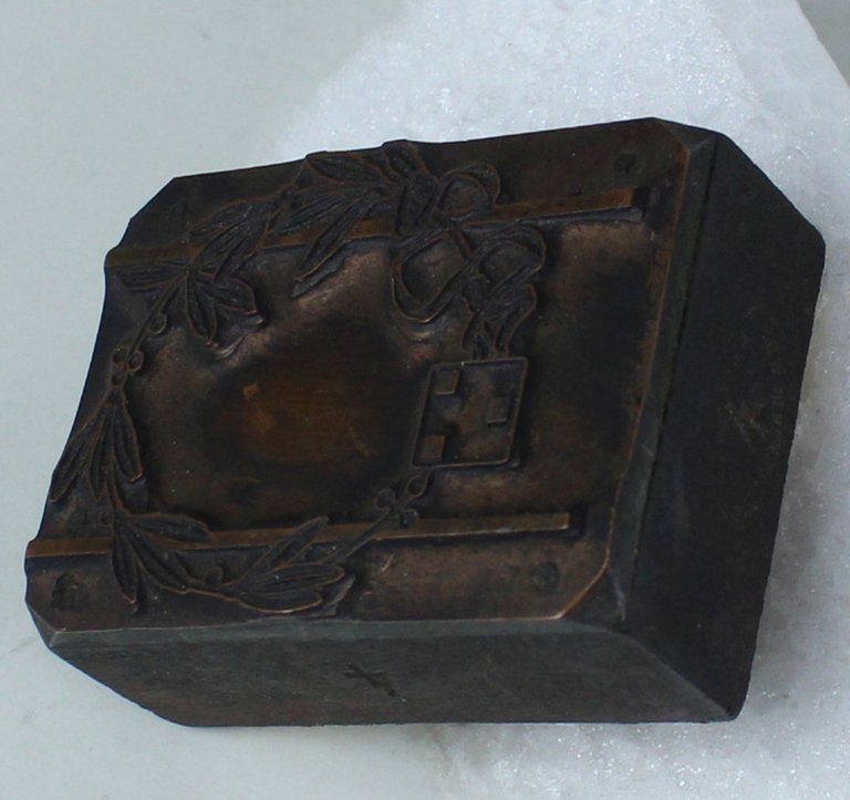 ANTICO CLICHE' MATRICE TIPOGRAFICA IN RAME MOLTATA SU LEGNO DURO … | Immagine Gallery 6