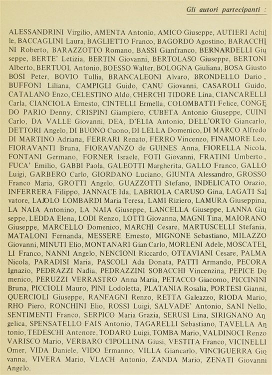 ANTOLOGIA DI POETI E DI NARRATORI CONTEMPORANEI.