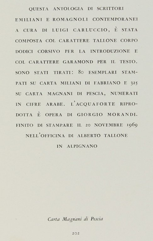 ANTOLOGIA DI SCRITTORI EMILIANI E ROMAGNOLI CONTEMPORANEI.