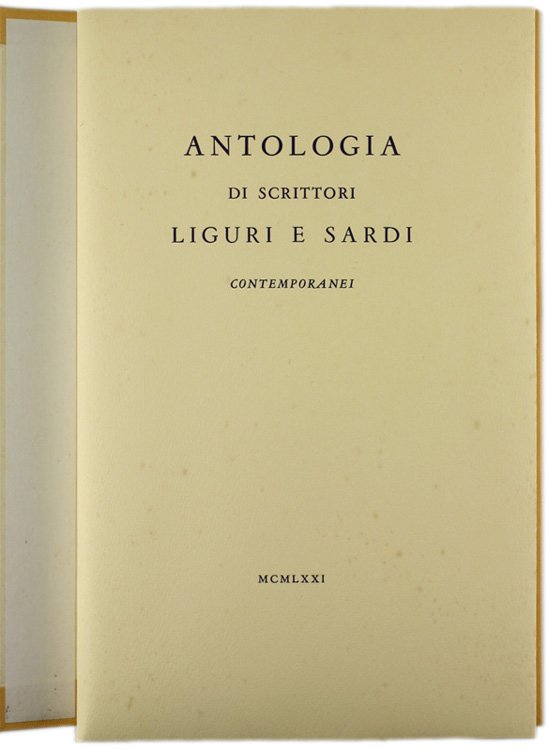ANTOLOGIA DI SCRITTORI LIGURI E SARDI CONTEMPORANEI