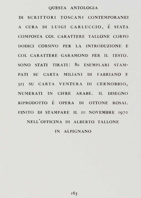 ANTOLOGIA DI SCRITTORI TOSCANI CONTEMPORANEI.