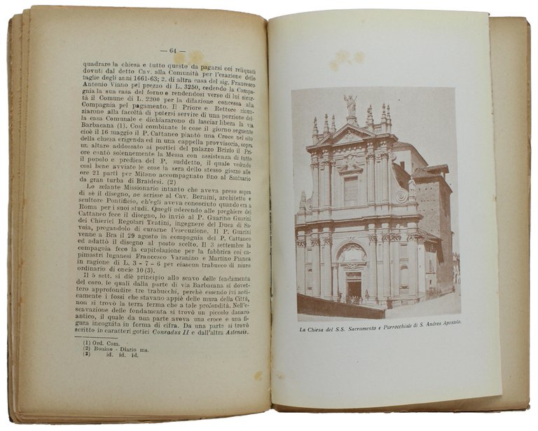 APPUNTI DI STORIA BRAIDESE editi dal sacerdote Pietro Burzio.