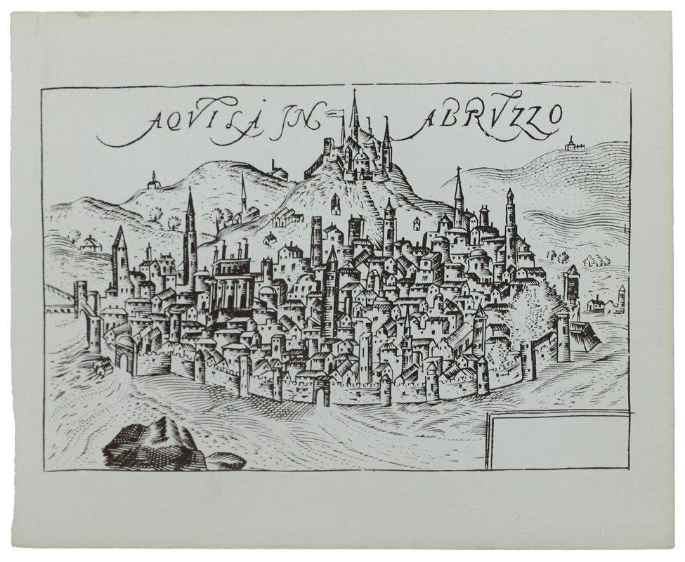 AQUILA IN ABRUZZO: ANTICA MAPPA / VEDUTA - Ristampa anastatica … | Immagine principale