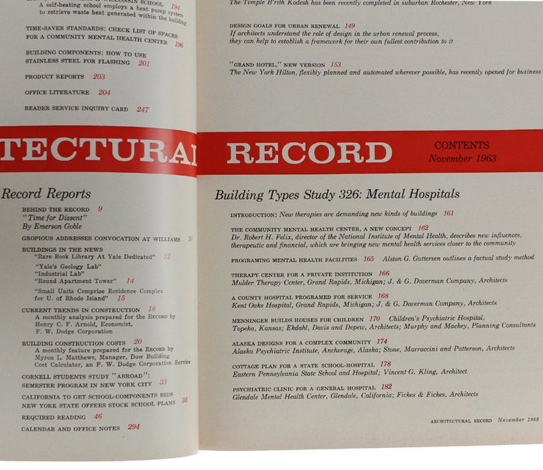 ARCHITECTURAL RECORD No. 11 - November 1963.
