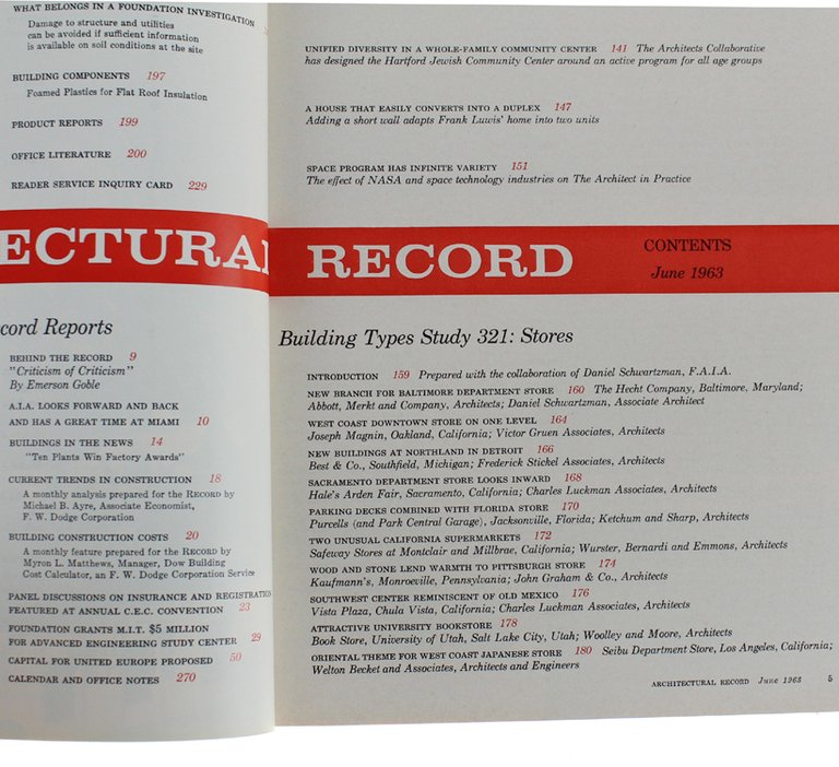 ARCHITECTURAL RECORD No. 6 - June 1963.