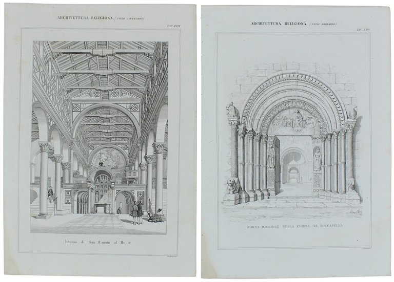 ARCHITETTURA RELIGIOSA. Trentatre tavole con incisioni in rame tratte dall'ATLANTE …