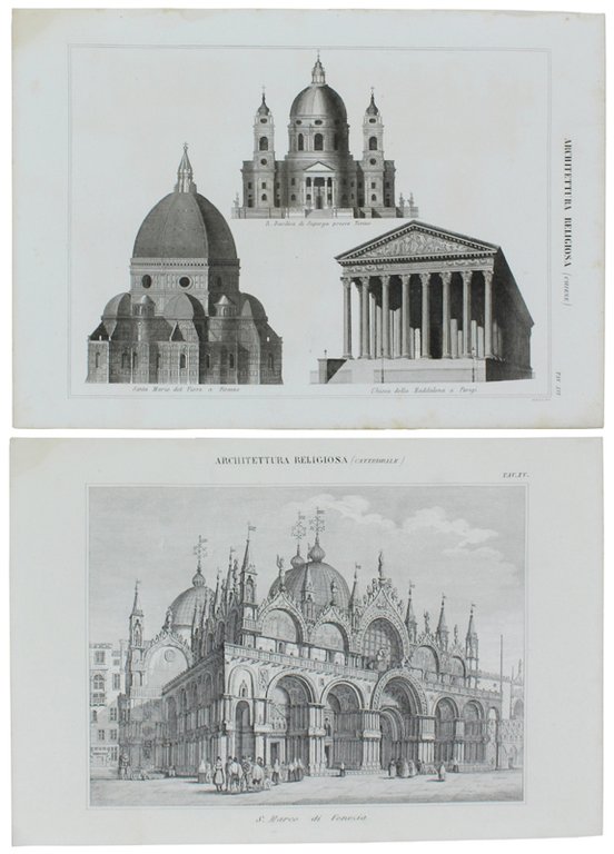 ARCHITETTURA RELIGIOSA. Trentatre tavole con incisioni in rame tratte dall'ATLANTE …