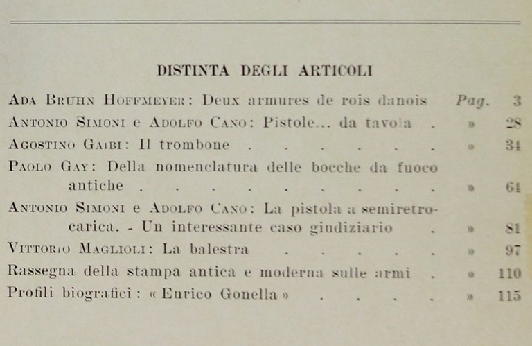 ARMI ANTICHE 1955 Anno II - n. 1-2. Bollettino dell'Accademia …