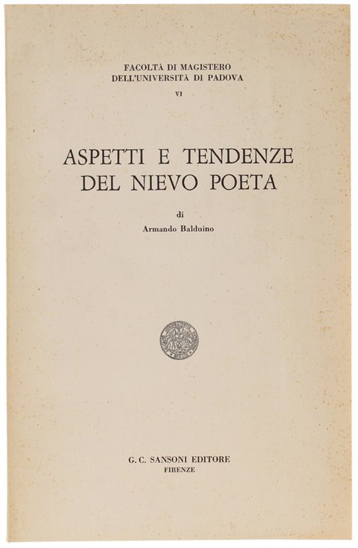 ASPETTI E TENDENZE DEL NIEVO POETA.