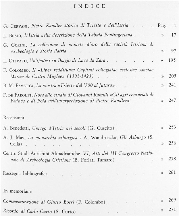 ATTI E MEMORIE DELLA SOCIETA' ISTRIANA DI ARCHEOLOGIA E STORIA …
