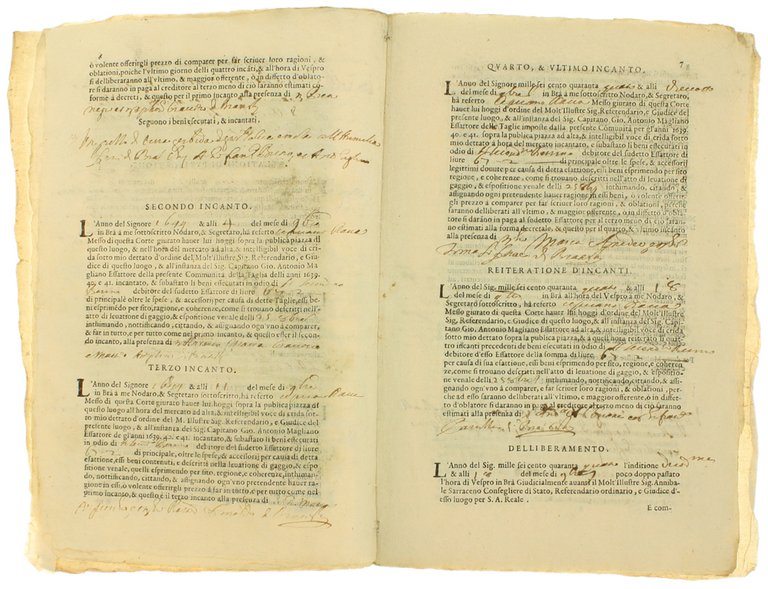 ATTI ESECUTORIALI DEL CAPITANO GIO. ANTONIO MAGLIANO esattore delle Taglie …