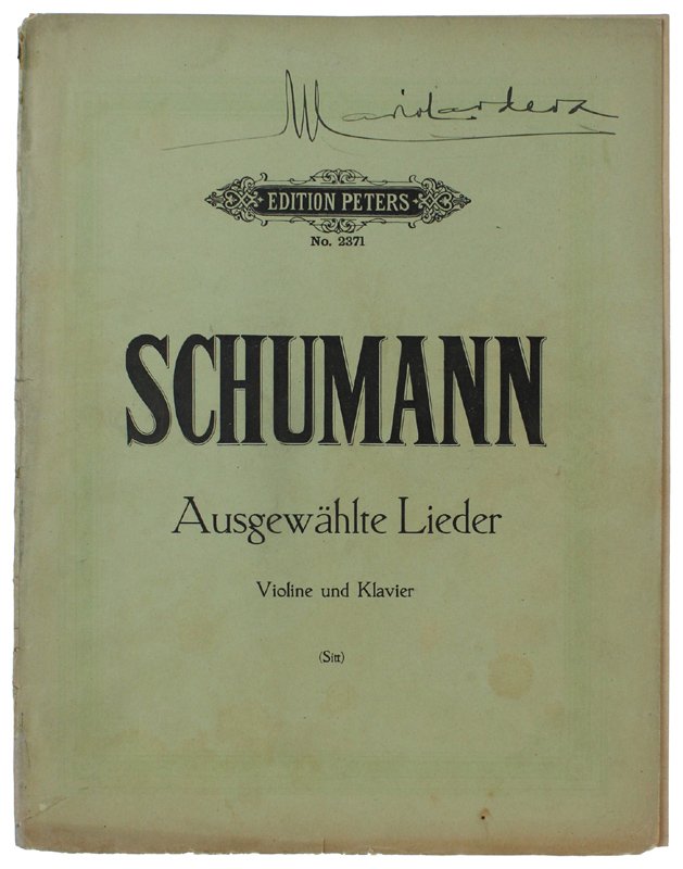 AUSGEWAHLTE LIEDER. Violine und Klavier arrangiert von Hans Sitt