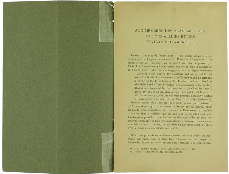 AUX MEMBRES DES ACADEMIES DES NATIONS ALLIEES ET DES ETATS-UNIS …