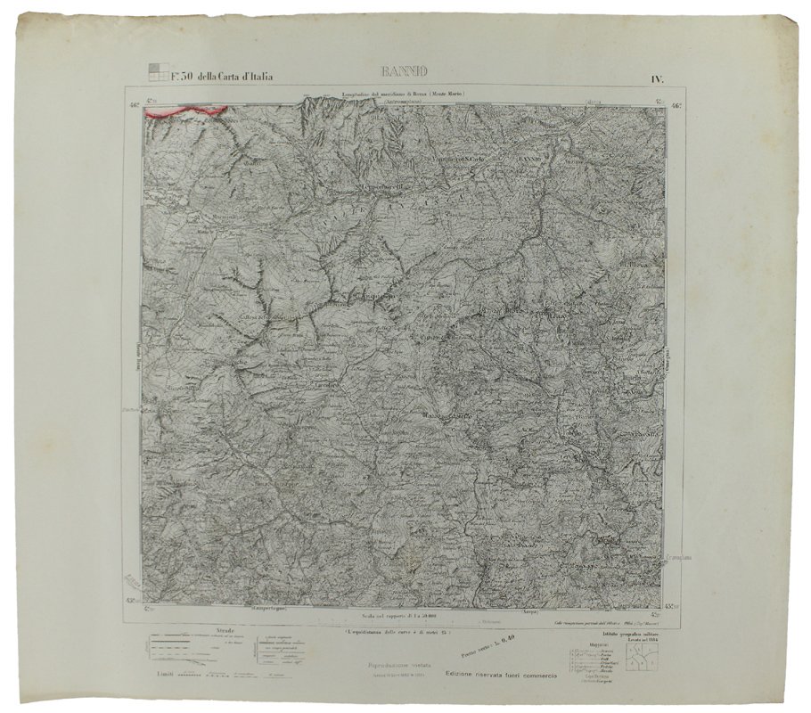 BANNIO. Foglio 30 - IV della Carta d'Italia, scala di …