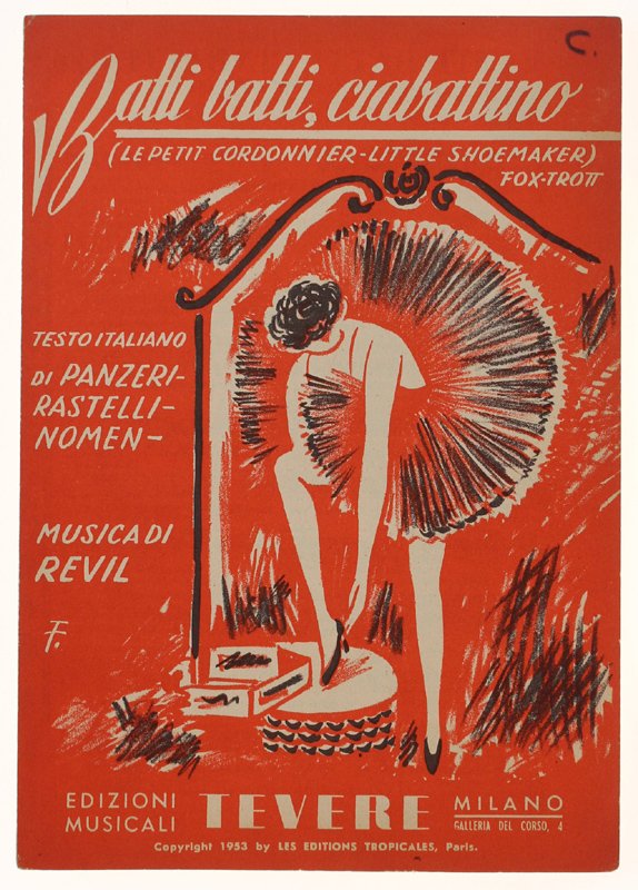 BATTI BATTI, CIABATTINO. Spartito x canto mandolino o fisarmonica