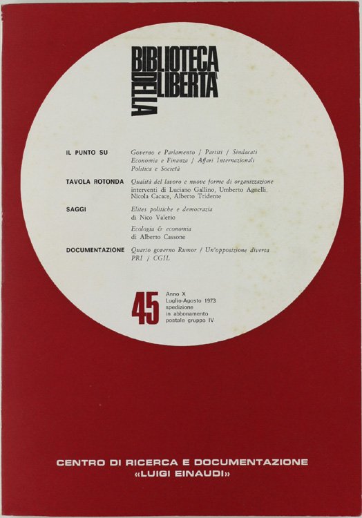 BIBLIOTECA DELLA LIBERTA'. N. 45.