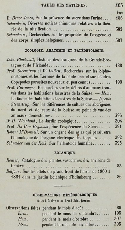 BIBLIOTHEQUE UNIVERSELLE - Revue Suisse et Etrangère. ARCHIVES DES SCIENCES …
