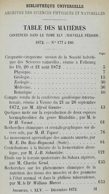 BIBLIOTHEQUE UNIVERSELLE ET REVUE SUISSE. ARCHIVES DES SCIENCES PHYSIQUES ET …
