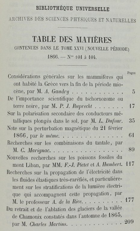 BIBLIOTHEQUE UNIVERSELLE ET REVUE SUISSE. ARCHIVES DES SCIENCES PHYSIQUES ET …