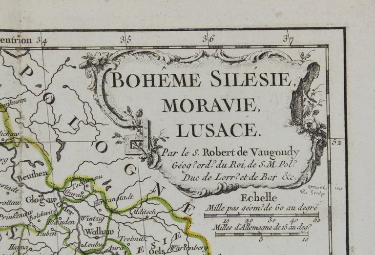 BOHEME, SILESIE, MORAVIE, LUSACE. [Original copper engraved map, 1778]